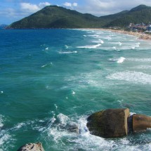 Beach Praia Brava in the northeast side of the island Ilha de Santa Catarina